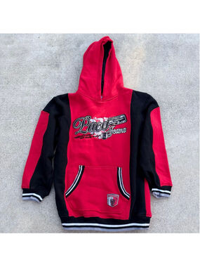 Vintage Paco Jeans Division Red and Black Colorblock Pullover Hoodies Boys XL